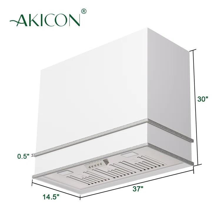 Akicon 36" Stainless Steel 600 CFM Ducted (Vented) Wall Mounted Required Range Hood