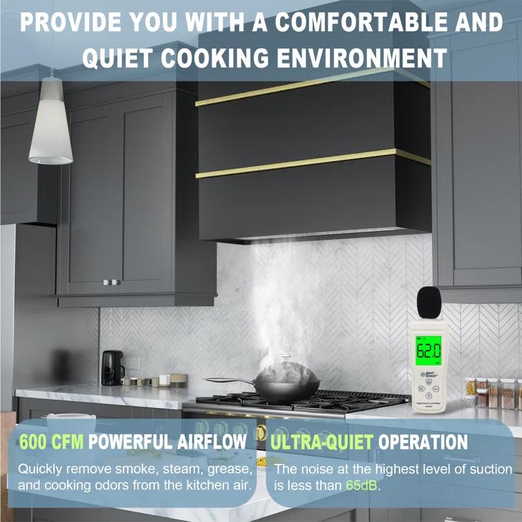 Akicon Akicon 30" Stainless Steel 600 CFM Ducted (Vented) Wall Mounted Required Range Hood AK-HS30HC-JBG