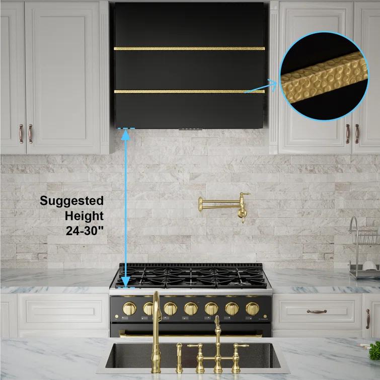 Akicon Akicon 30" Stainless Steel 600 CFM Ducted (Vented) Wall Mounted Required Range Hood AK-HS30HC-JBG