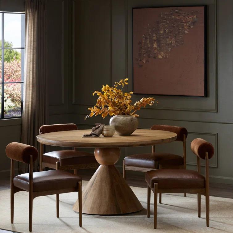 Jasmine Round Dining Table - Natural/Blush Marble