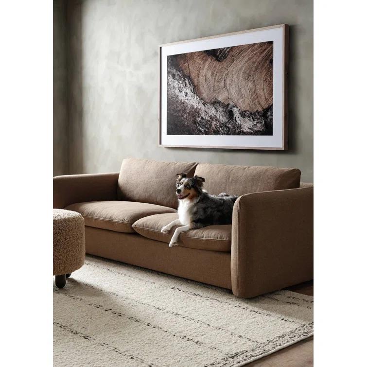 Genevieve Round Ottoman - Ivory Sheepskin