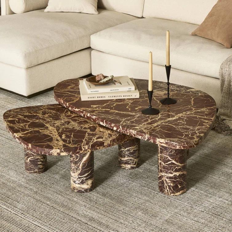 Mariano Nesting Coffee Table (Set of 2) - Cream Marble