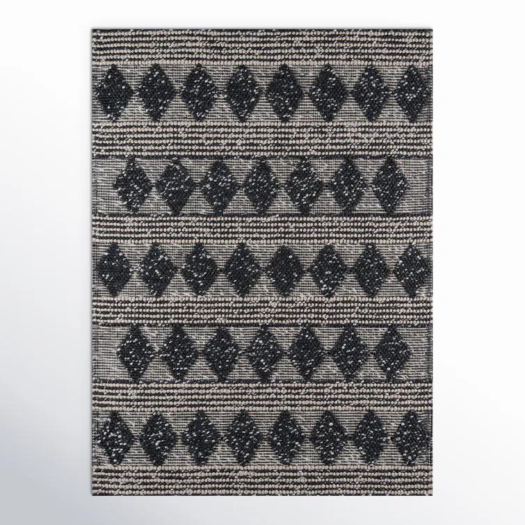 2'x3' Andes Alisa Accent Rug Charcoal - Momeni: Modern Geometric Wool & Viscose, Medium Pile, Handmade Rectangle Rug