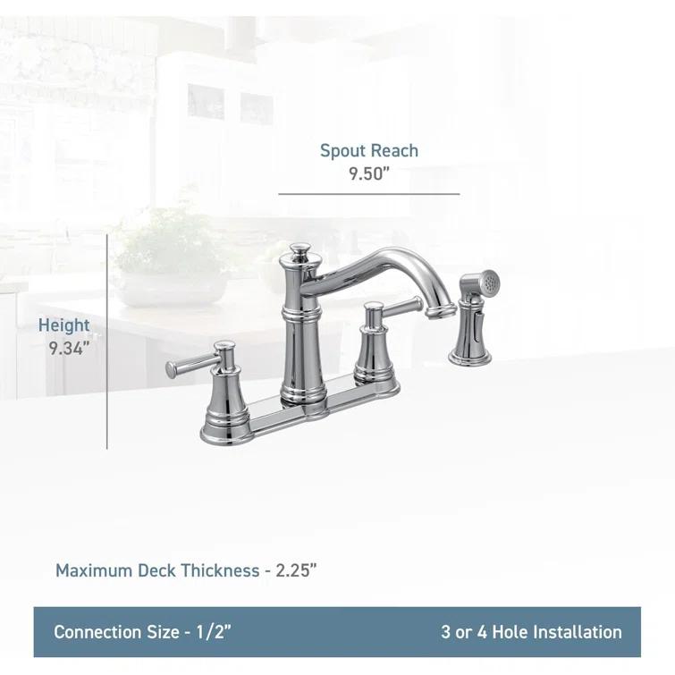 Belfield Matte Black Two-Handle High Arc Kitchen Faucet With Side Spray