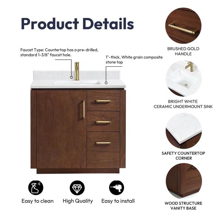 Cloverfield 36'' Single Bathroom Vanity