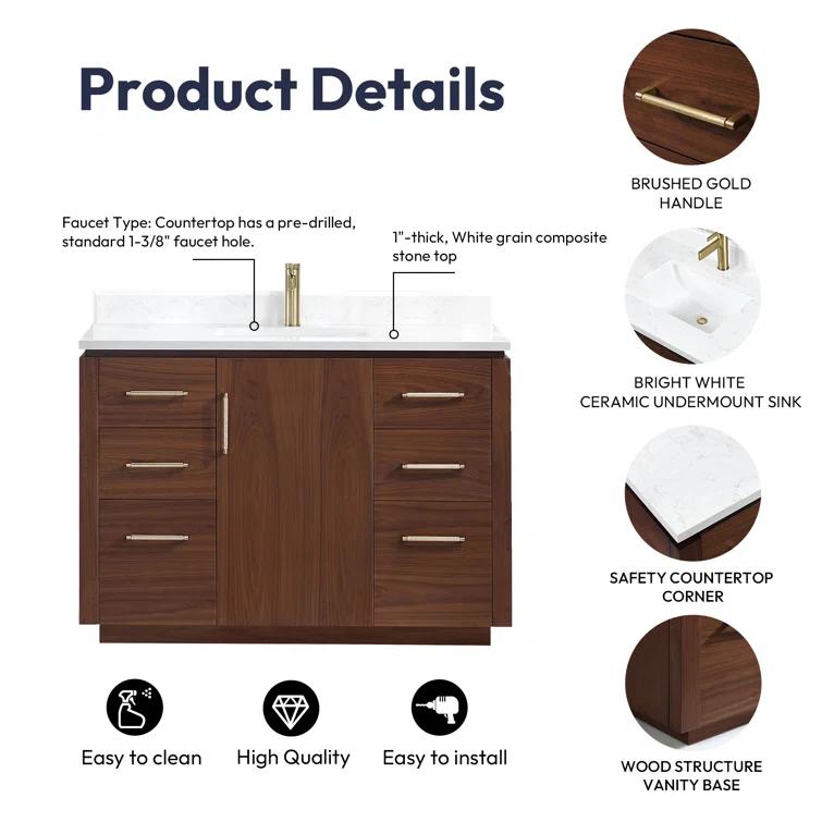Cloverfield 48'' Single Bathroom Vanity