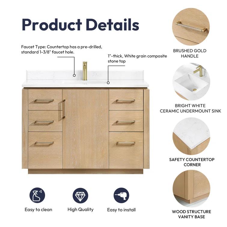 Cloverfield 48'' Single Bathroom Vanity