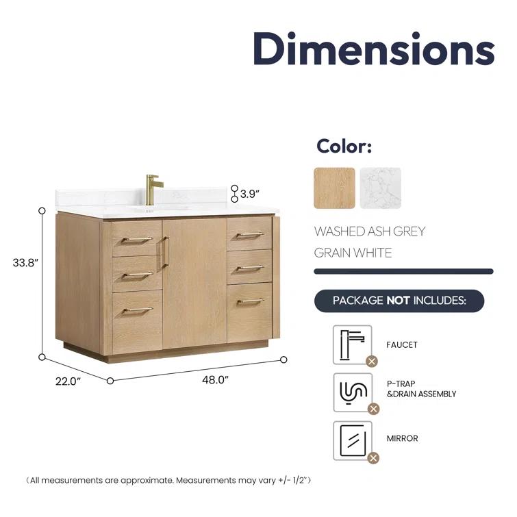 Cloverfield 48'' Single Bathroom Vanity