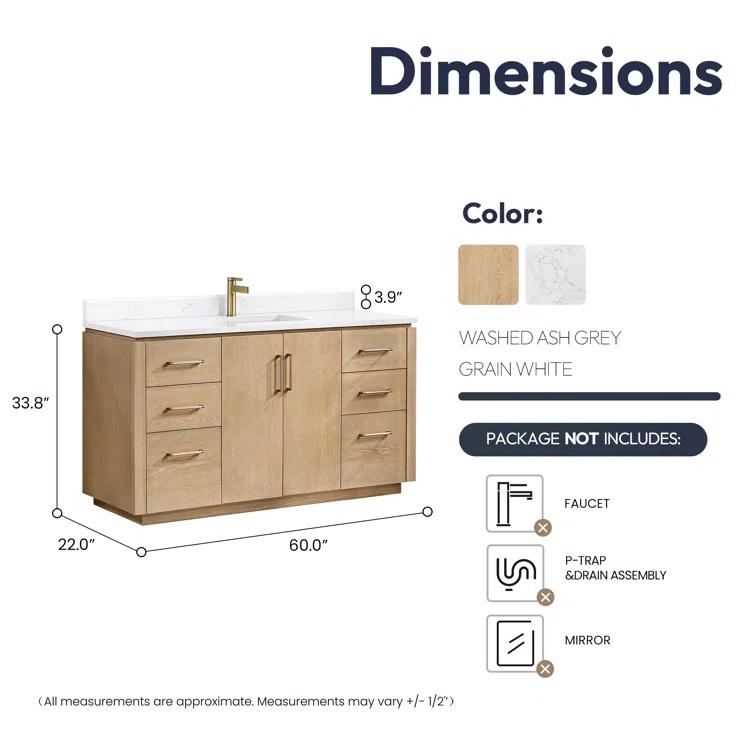 Cloverfield 60'' Single Bathroom Vanity