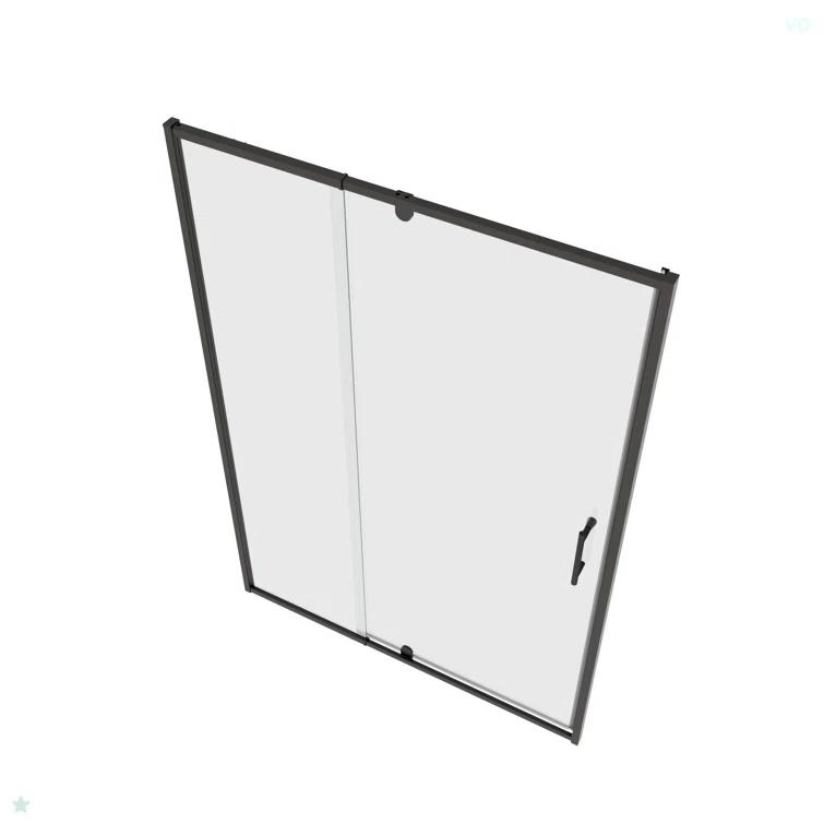 38-42" W x 71" H Flush Glass Shower Door Reversible Installation