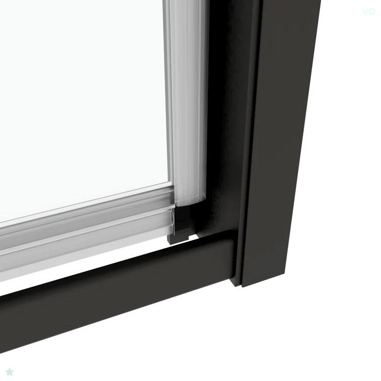 38-42" W x 71" H Flush Glass Shower Door Reversible Installation