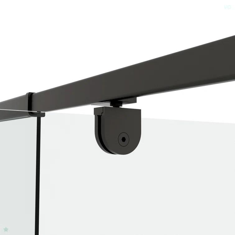 38-42" W x 71" H Flush Glass Shower Door Reversible Installation