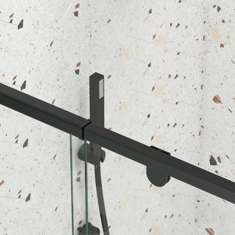 38-42" W x 71" H Flush Glass Shower Door Reversible Installation