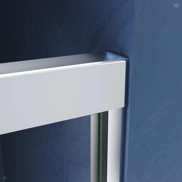 VODYXSEP Sliding Shower Glass Door 56-60 In. W X 72 In. H, Adjustable Semi Frameless Shower Door, Certified Thick Clear Clear Tempered Glass, 304 Stainless Steel Handles Y4VO-W2269P144322