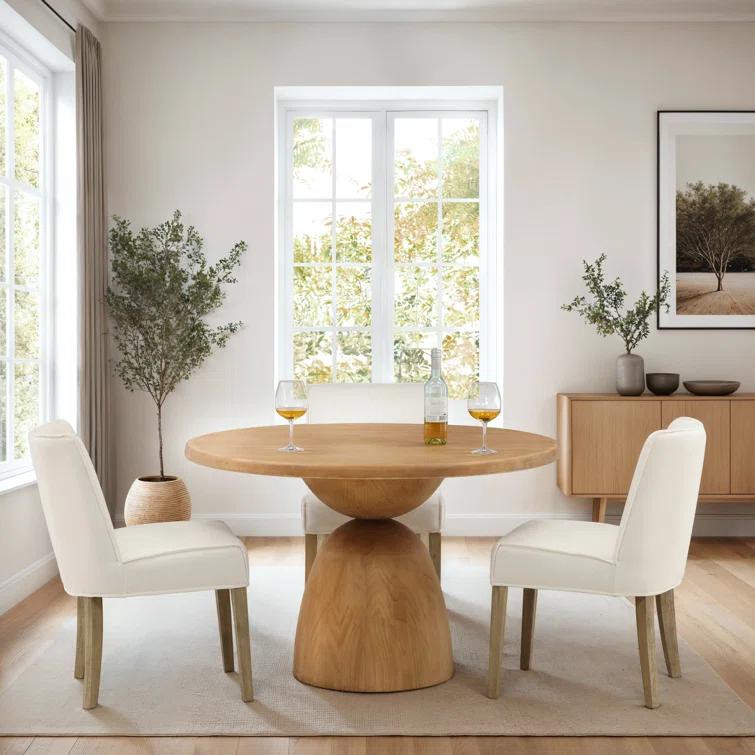 36" White Reclaimed Wood Round Dining Table