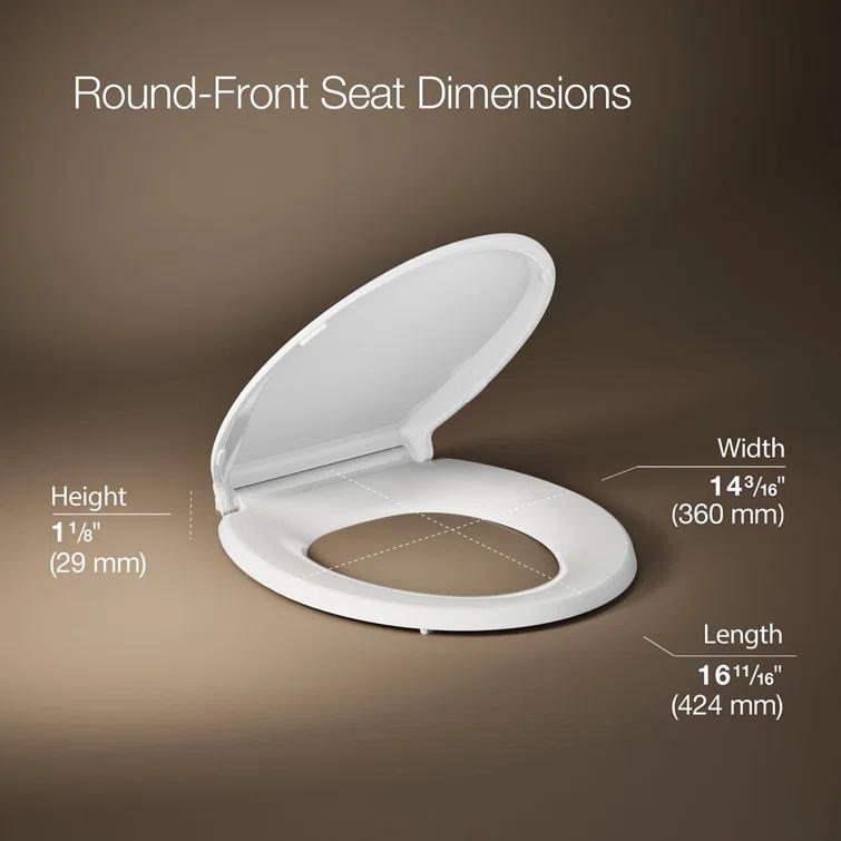 Kohler Cachet Round-Front Toilet Seat with Quiet-Close Lid and Seat and Grip-Tight Bumpers K-4639-RL-0