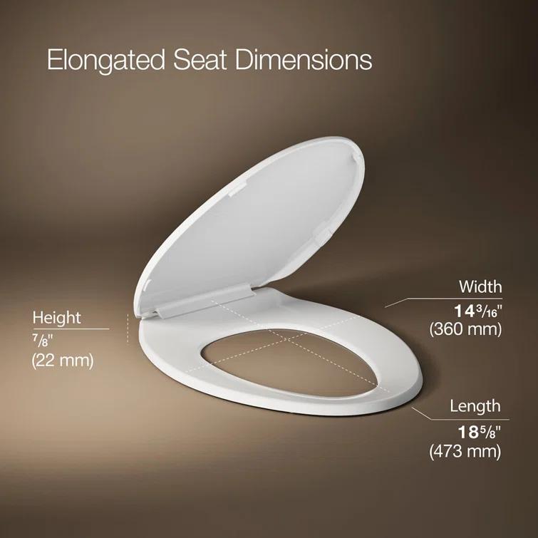 Kohler Brevia Quiet-Close Toilet Seat with Grip-Tight Bumpers and Quick-Attach Hardware