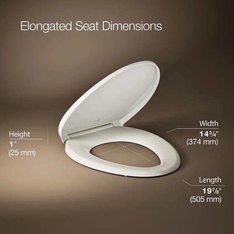 Kohler Brevia Quiet-Close Toilet Seat with Grip-Tight Bumpers and Quick-Attach Hardware