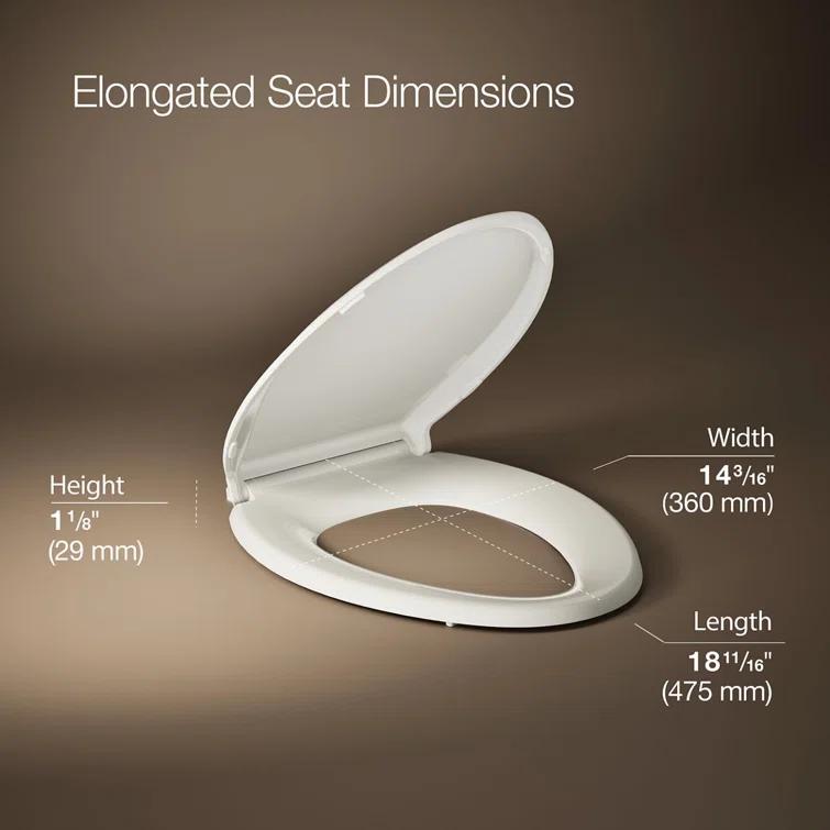 Kohler Brevia Quiet-Close Toilet Seat with Grip-Tight Bumpers and Quick-Attach Hardware