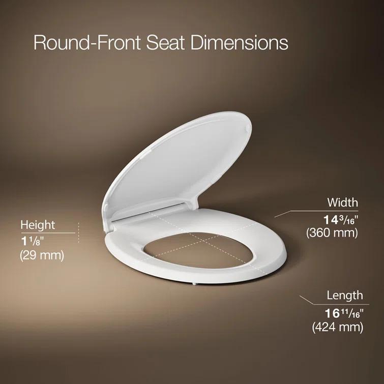 Rutledge Front Quiet-Close with Grip-Tight Bumpers Round Toilet Seat
