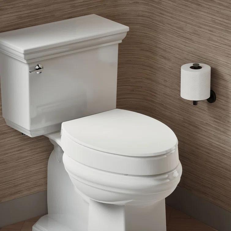 Hyten Elevated Toilet Seat with Quiet-Close Lid and Seat and Grip-Tight Bumpers