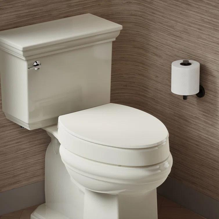 Hyten Elevated Toilet Seat with Quiet-Close Lid and Seat and Grip-Tight Bumpers