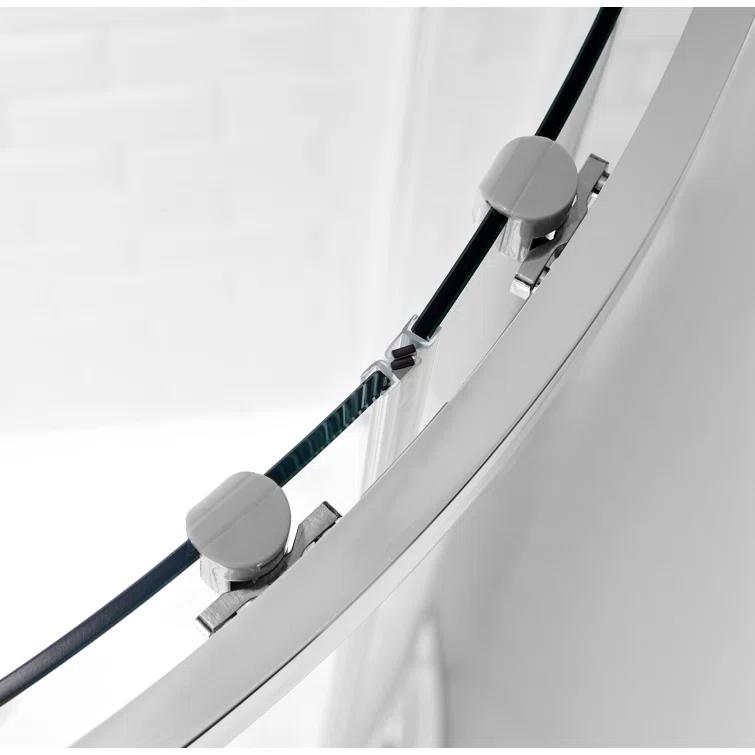 ANZZI Mare Series 35.2'' W 76'' H Framed Round Reversible Shower Enclosure SD-AZ050-01CH