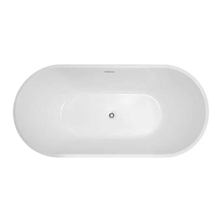 67'' x 32'' Freestanding Soaking Acrylic Bathtub