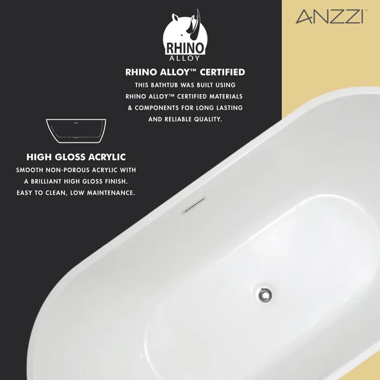 67'' x 32'' Freestanding Soaking Acrylic Bathtub
