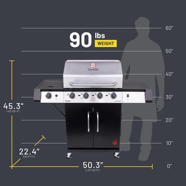 Charbroil Performance Series Infrared 4-Burner Propane Gas Grill, Black