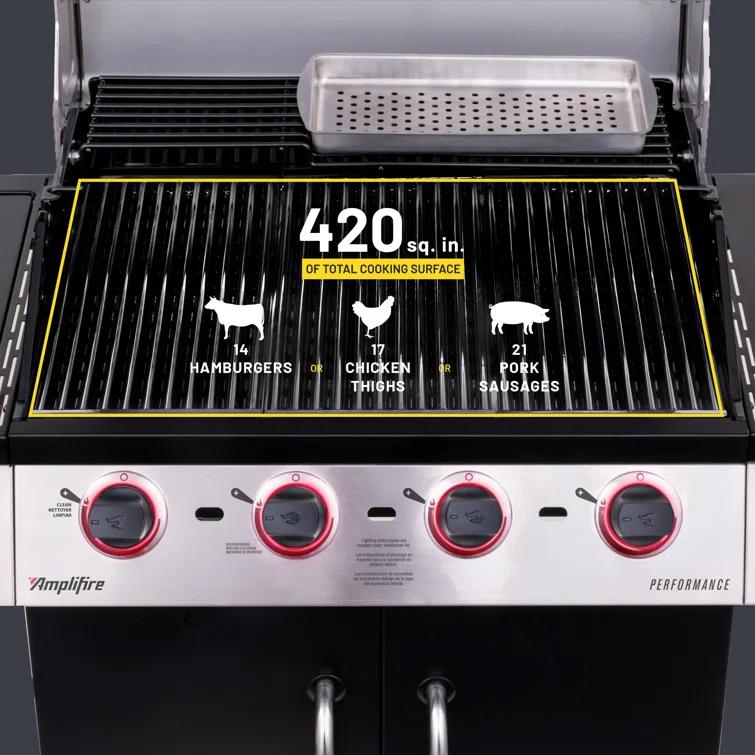 Charbroil Performance Series Infrared 4-Burner Propane Gas Grill, Black