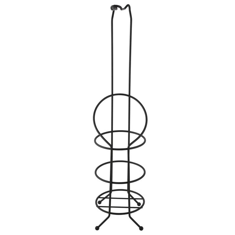 24" Tall - Matte Black Toilet Paper Storage Stand Holder With Reserve