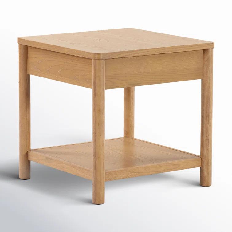 Safavieh Jaylessa Solid Wood 1 Drawer End Table in Natural