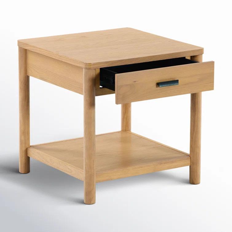 Safavieh Jaylessa Solid Wood 1 Drawer End Table in Natural