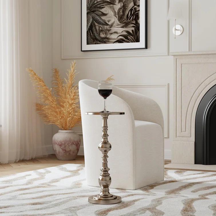 Butler Specialty Darien Round Bronze Aluminum Pedestal End Table