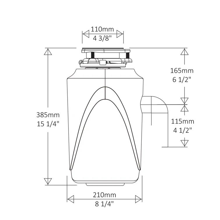Lefton 33"x22" Single Bowl Stainless Steel Kitchen Sink Ks2207l With 1 Hp Continuous Feed Garbage Disposal Lgd-1010