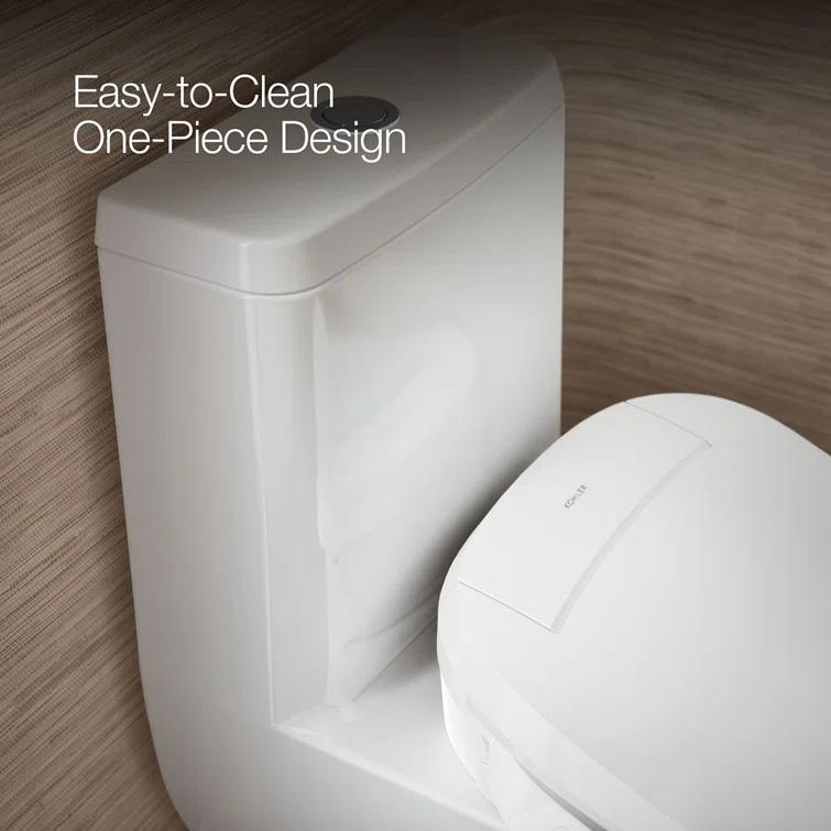Kohler Spacity One-Piece Compact Elongated Toilet With Skirted Trapway, 1.28 Gpf K28020-0