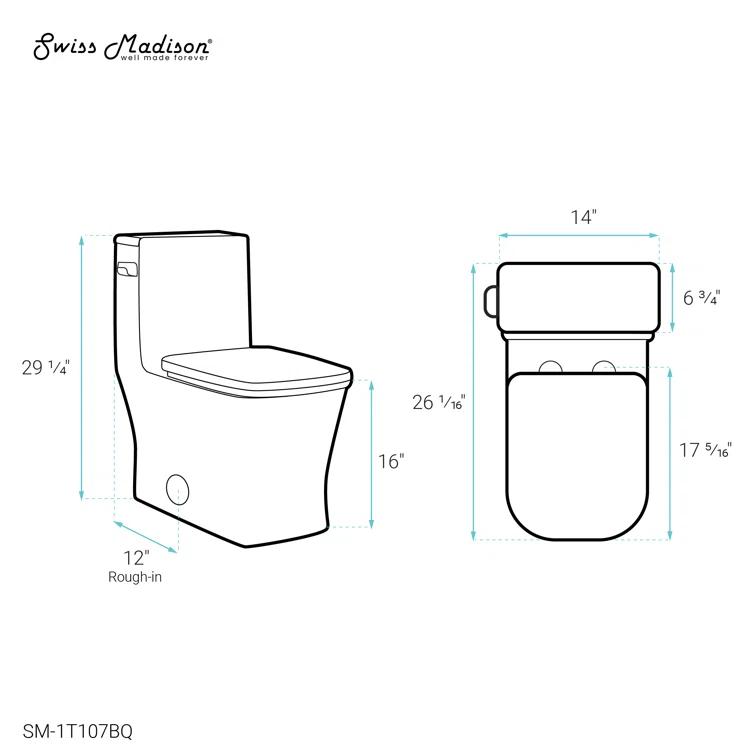 Concorde One-Piece Square Toilet Dual-Flush 1.1/1.6 gpf