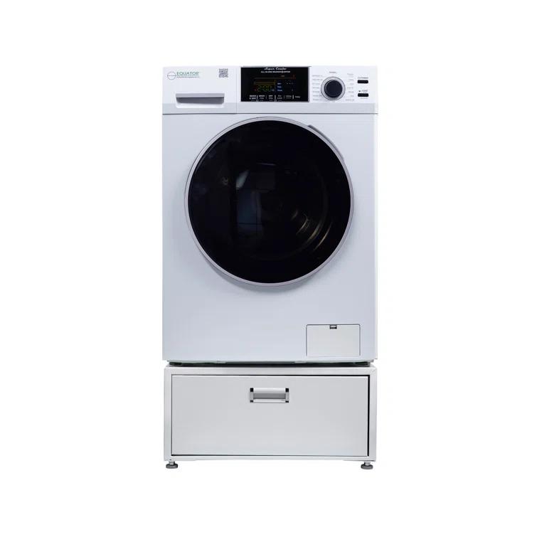 Equator Advanced Appliances Equator All-in-one Washer Dryer Ventless FULLY BUILTIN 0-CLEARANCE 1.62cf/15lbs 110V 1400RPM + Pedestal EZ 4700 C + PDL 4455 White
