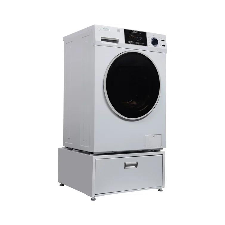 Equator Advanced Appliances Equator All-in-one Washer Dryer Ventless FULLY BUILTIN 0-CLEARANCE 1.62cf/15lbs 110V 1400RPM + Pedestal EZ 4700 C + PDL 4455 White