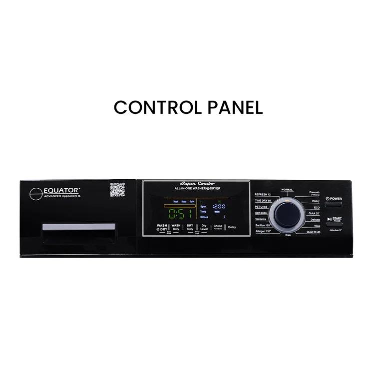 Equator Advanced Appliances All-in-one Washer Dryer Ventless FULLY BUILTIN 0-CLEARANCE 1.62cf/15lbs 110V 1400RPM with Pedestal EZ 4700 C + PDL 4455 Black