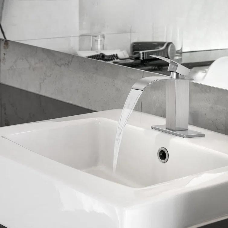 Waterfall Bathroom Faucet,Single Handle 1 Or 3 Hole Bathroom...