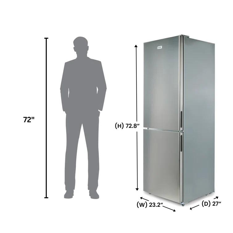 Equator Advanced Appliances Conserv 11cf Bottom Freezer Refrigerator 24in w/ WINE RACK Stainless 110V			 MDRF359WE