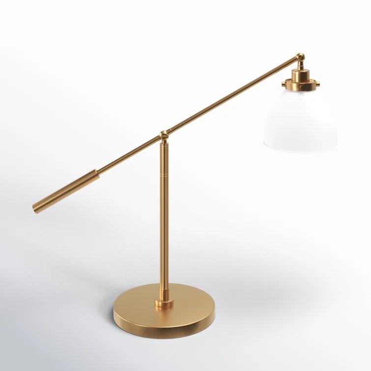 Wellfleet Adjustable Burnished Brass Dome Desk Lamp Set