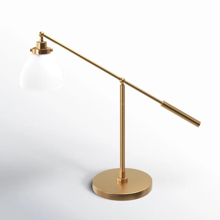 Wellfleet Adjustable Burnished Brass Dome Desk Lamp Set