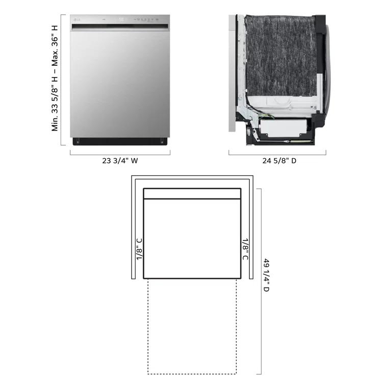 24-inch Wide QuadWash Front Control Dishwasher - Stainless Steel