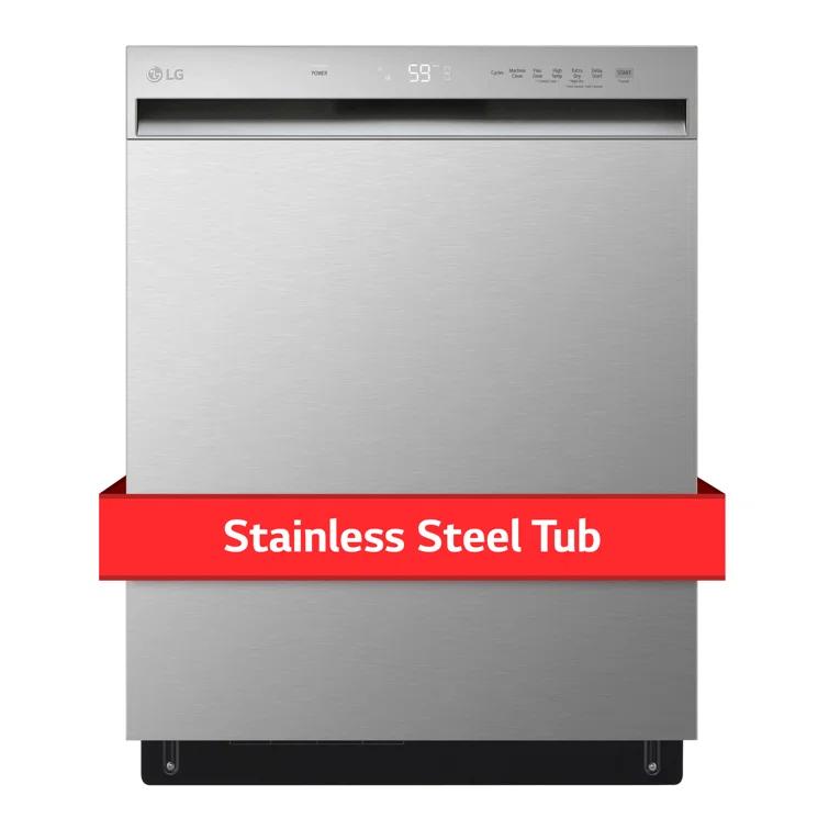 24-inch Wide QuadWash Front Control Dishwasher - Stainless Steel