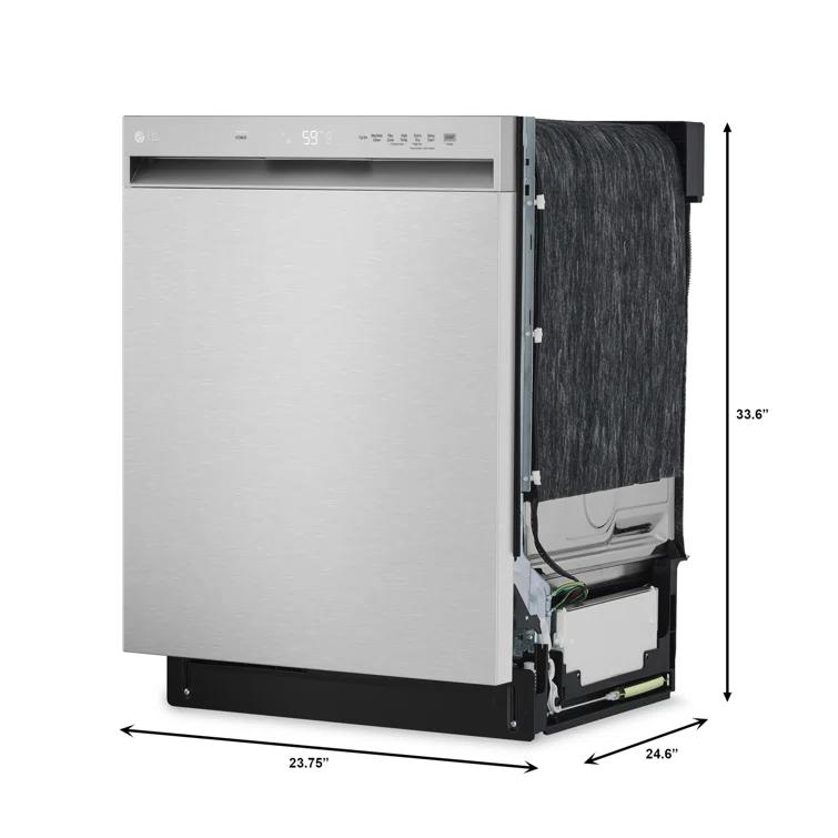 24-inch Wide QuadWash Front Control Dishwasher - Stainless Steel
