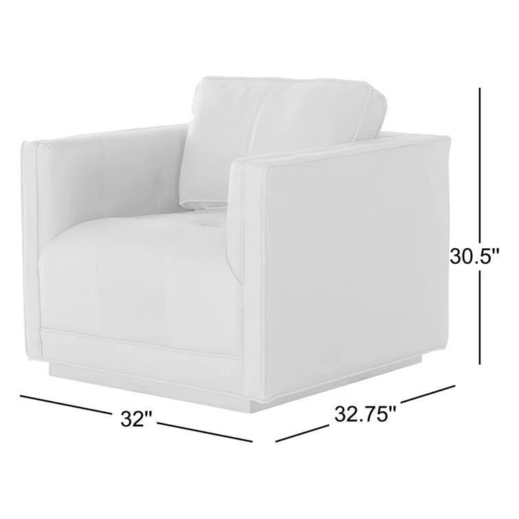 Palermo Cognac Luxurious Leather Swivel Armchair