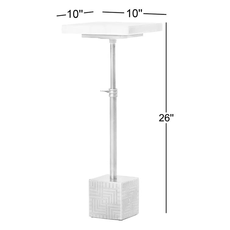 Astrid Gold and White Marble Square Accent Table